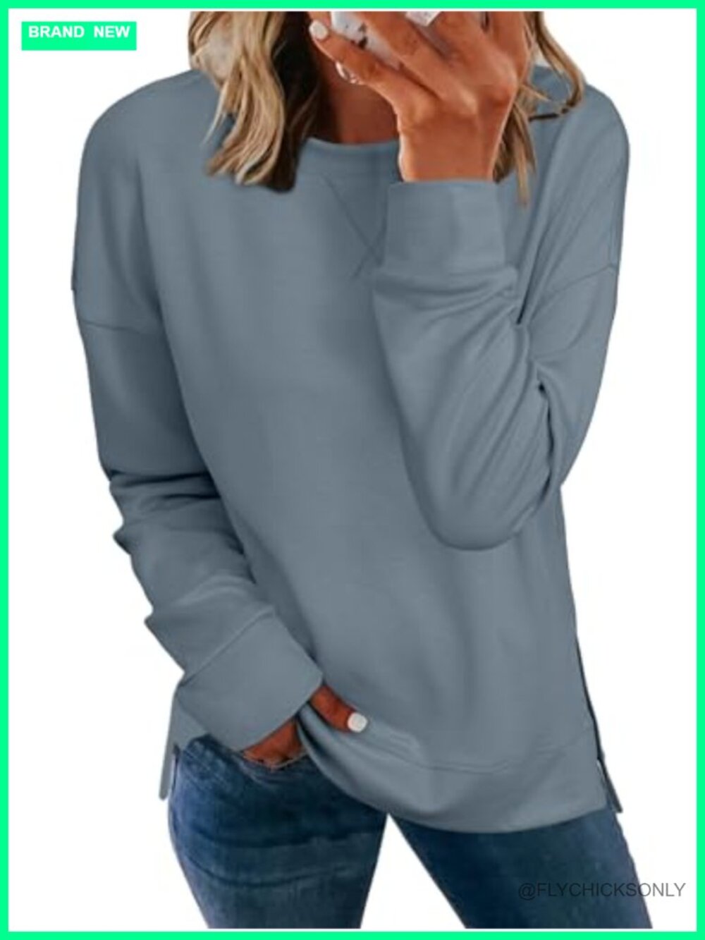 Long Sleeve Crewneck Sweatshirt Lightweight Modal Elastane Pullover